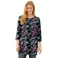 thumbnail image 1 of Woman Within Plus Size Perfect Printed Three-Quarter-Sleeve Scoopneck Tunic, 1 of 3