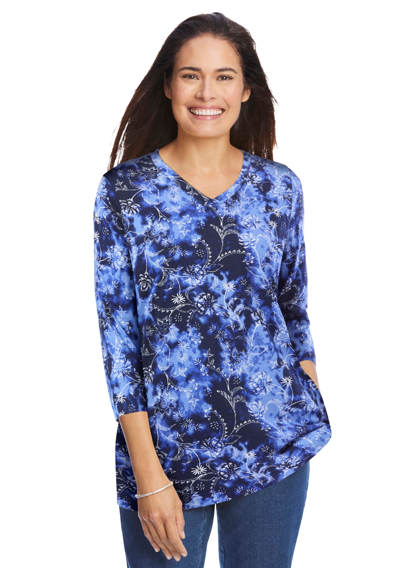 WHATS UP DOC PRINTED THREE QUARTER SLEEVE T-SHIRT SIDE POCKET FOR WOMEN'S main image 0