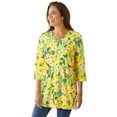 Woman Within Women's Plus Size Perfect Printed ThreeQuarterSleeve V