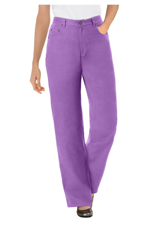 Plus Size Perfect Relaxed All-Cotton Denim Five-Pocket Jeans