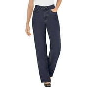 Woman Within Plus Size Perfect Relaxed All-Cotton Denim Five-Pocket Jeans