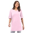 thumbnail image 1 of Woman Within Plus Size Perfect Roll-Tab-Sleeve Notch-Neck Tunic, 1 of 3