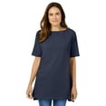 thumbnail image 1 of Woman Within Plus Size Perfect Short-Sleeve Boatneck Tunic, 1 of 6
