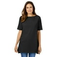 thumbnail image 1 of Woman Within Plus Size Perfect Short-Sleeve Boatneck Tunic, 1 of 6