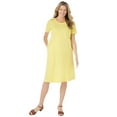 thumbnail image 1 of Woman Within Plus Size Perfect Short-Sleeve Crewneck Tee Dress, 1 of 5
