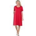 thumbnail image 1 of Woman Within Plus Size Perfect Short-Sleeve Crewneck Tee Dress, 1 of 6