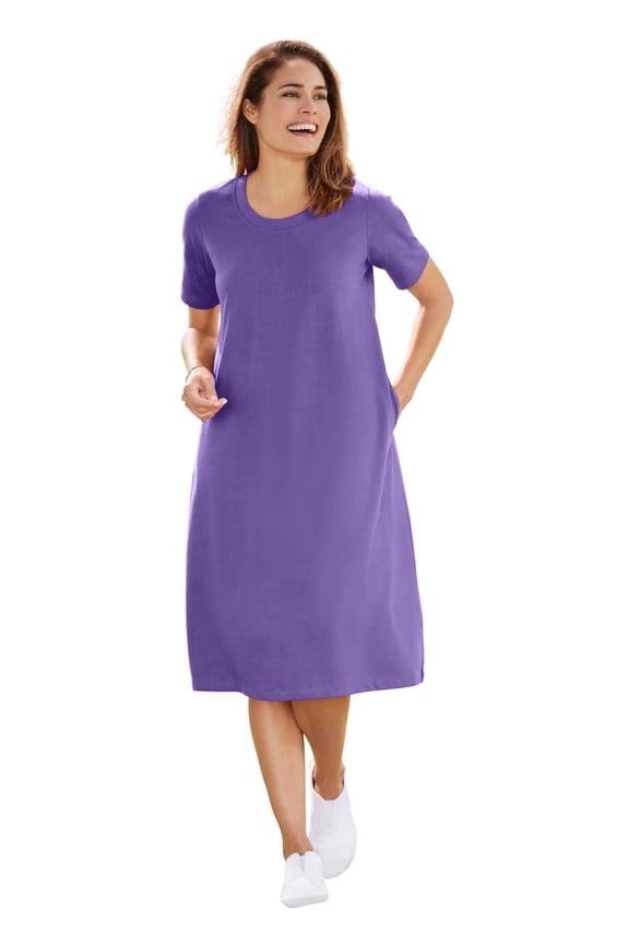 Plus Size Perfect Short-Sleeve Crewneck Tee Dress