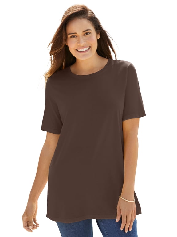 Plus Size Perfect Short-Sleeve Crewneck Cotton Tee