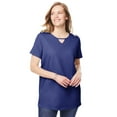 thumbnail image 1 of Woman Within Plus Size Perfect Short-Sleeve Keyhole Tee, 1 of 6