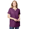 thumbnail image 1 of Woman Within Plus Size Perfect Short-Sleeve Keyhole Tee, 1 of 6