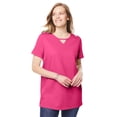 thumbnail image 1 of Woman Within Plus Size Perfect Short-Sleeve Keyhole Tee, 1 of 6