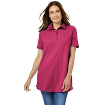 Woman Within Women's Plus Size Perfect Short-Sleeve Polo Shirt Polo Shirt