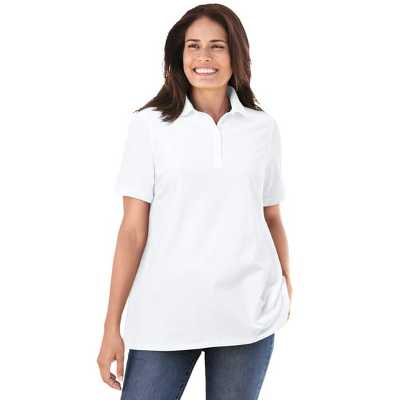 Woman Within Plus Size Perfect Short-Sleeve Polo Shirt