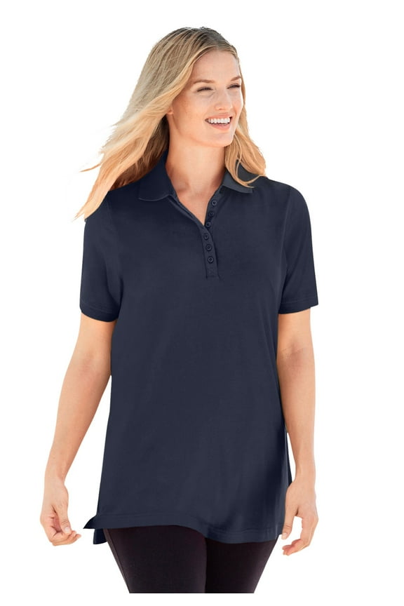 Plus Size Perfect Short-Sleeve Polo Shirt
