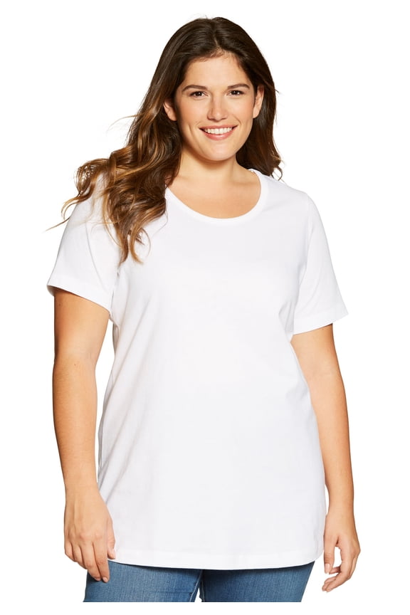 Plus Size Perfect Short-Sleeve Scoopneck Tee