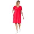thumbnail image 1 of Woman Within Plus Size Perfect Short-Sleeve V-Neck Tee Dress, 1 of 6