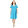 thumbnail image 1 of Woman Within Plus Size Perfect Short-Sleeve V-Neck Tee Dress, 1 of 3