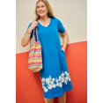 thumbnail image 1 of Woman Within Plus Size Perfect Short-Sleeve V-Neck Tee Dress, 1 of 3