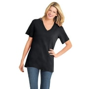 Woman Within Women's Plus Size Perfect Short-Sleeve V-Neck Tee Shirt