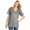 thumbnail image 1 of Woman Within Plus Size Perfect Short-Sleeve V-Neck Tee (Petite Available), 1 of 6