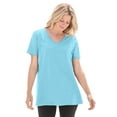 thumbnail image 1 of Woman Within Plus Size Perfect Short-Sleeve V-Neck Tee (Petite Available), 1 of 6