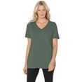 thumbnail image 1 of Woman Within Plus Size Perfect Short-Sleeve V-Neck Tee (Petite Available), 1 of 3