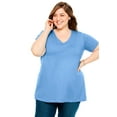 thumbnail image 1 of Woman Within Plus Size Perfect Short-Sleeve V-Neck Tee (Petite Available), 1 of 6