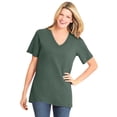 thumbnail image 1 of Woman Within Plus Size Perfect Short-Sleeve V-Neck Tee, 1 of 6