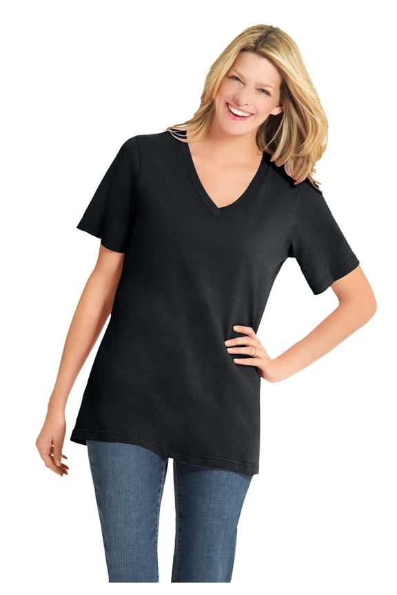 Plus Size Perfect Short-Sleeve V-Neck Tee (Petite Available)