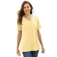 thumbnail image 1 of Woman Within Plus Size Perfect Short-Sleeve V-Neck Tee (Petite Available), 1 of 6