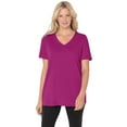 thumbnail image 1 of Woman Within Plus Size Perfect Short-Sleeve V-Neck Tee (Petite Available), 1 of 6