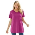 thumbnail image 1 of Woman Within Plus Size Perfect Short-Sleeve V-Neck Tunic, 1 of 6