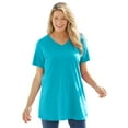 thumbnail image 1 of Woman Within Plus Size Perfect Short-Sleeve V-Neck Tunic, 1 of 6