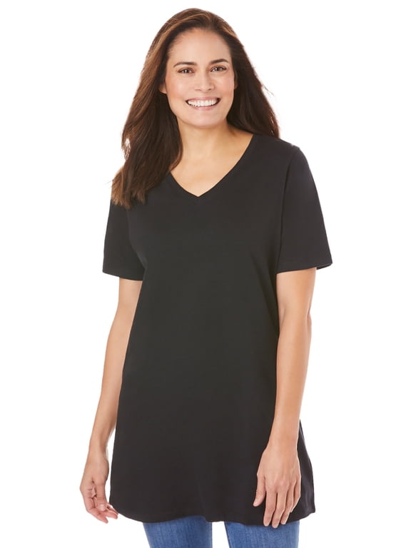 Plus Size Perfect Short-Sleeve V-Neck Tunic