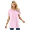 thumbnail image 1 of Woman Within Plus Size Perfect Short-Sleeve V-Neck Tunic, 1 of 6