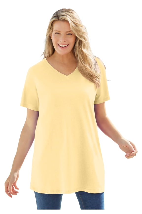 Plus Size Perfect Short-Sleeve V-Neck Tunic