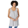 thumbnail image 1 of Woman Within Plus Size Perfect Sleeveless Shirred U-Neck Tunic, 1 of 6