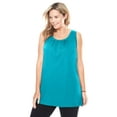 thumbnail image 1 of Woman Within Plus Size Perfect Sleeveless Shirred U-Neck Tunic, 1 of 6