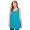 thumbnail image 1 of Woman Within Plus Size Perfect Sleeveless Shirred U-Neck Tunic, 1 of 6