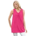 thumbnail image 1 of Woman Within Plus Size Perfect Sleeveless Shirred V-Neck Tunic, 1 of 6