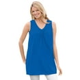 thumbnail image 1 of Woman Within Plus Size Perfect Sleeveless Shirred V-Neck Tunic, 1 of 6