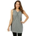 thumbnail image 1 of Woman Within Plus Size Perfect Sleeveless Shirred V-Neck Tunic, 1 of 6