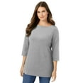 thumbnail image 1 of Woman Within Plus Size Perfect Three-Quarter Sleeve Boatneck Tee, 1 of 6