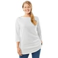 thumbnail image 1 of Woman Within Plus Size Perfect Three-Quarter Sleeve Boatneck Tee, 1 of 6