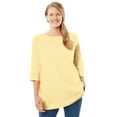 thumbnail image 1 of Woman Within Plus Size Perfect Three-Quarter Sleeve Boatneck Tee, 1 of 5