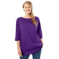 thumbnail image 1 of Woman Within Plus Size Perfect Three-Quarter Sleeve Boatneck Tee, 1 of 4