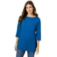 thumbnail image 1 of Woman Within Plus Size Perfect Three-Quarter Sleeve Boatneck Tee, 1 of 5