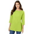 thumbnail image 1 of Woman Within Plus Size Perfect Three-Quarter Sleeve Boatneck Tee, 1 of 6