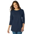 thumbnail image 1 of Woman Within Plus Size Perfect Three-Quarter Sleeve Crewneck Tee, 1 of 6