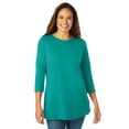 thumbnail image 1 of Woman Within Plus Size Perfect Three-Quarter Sleeve Crewneck Tee, 1 of 6